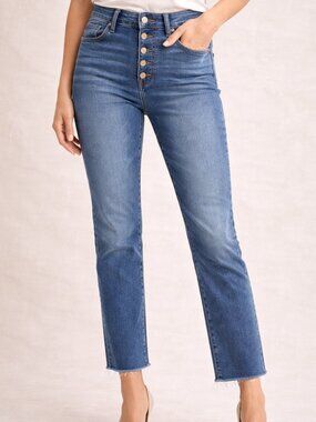 J. Crew 9" Vintage Straight Button Fly Jeans Big Sky Wash Size 27